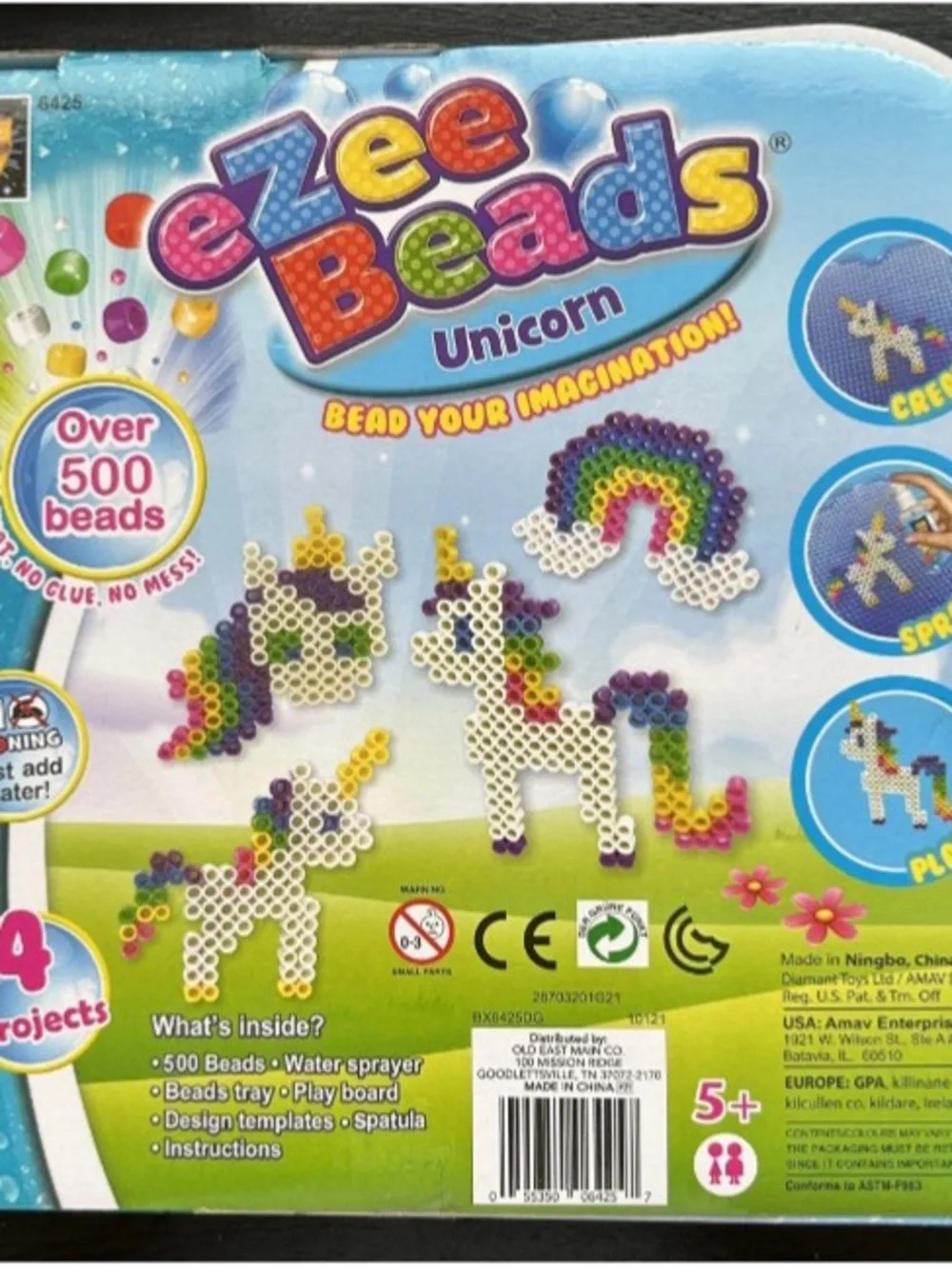 Ezee Beads Unicorn Craft Kit Toy For Kids Create Colorful Bead Designs W Water